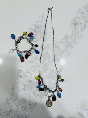 J.Jill Necklace & Bracelet Set Colorful Charm Beaded Jewelry